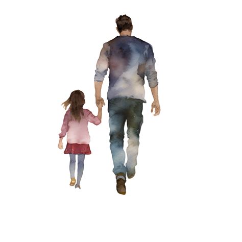 Fathers Day Parent Child Watercolor Clipart Ai Generated 24282422 Png