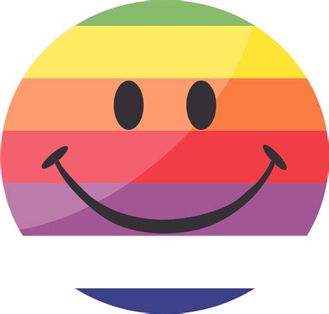 Cute Rainbow Smiley Face Emoji Emoticon Customized Wall Decal Custom