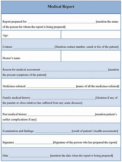 Medical Report Template Sample Templates Example Claims