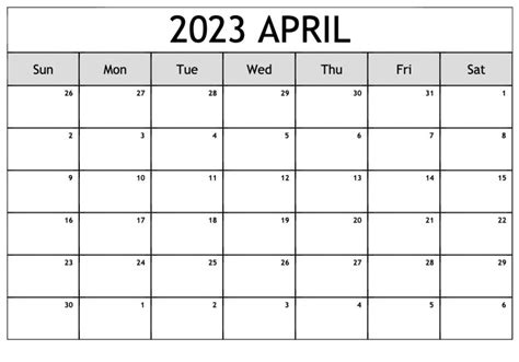 April 2023 Printable Calendar Archives
