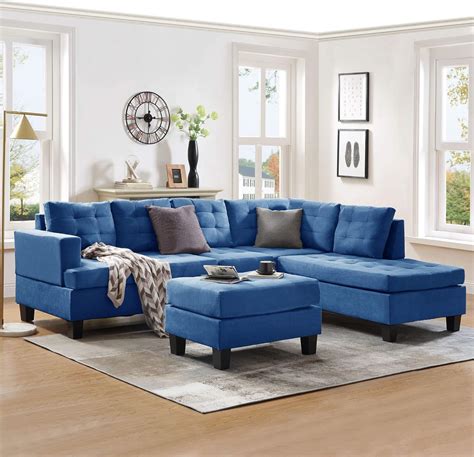 Merax Sofa 3 Piece Sectional Sofa With Chaise And Ottoman