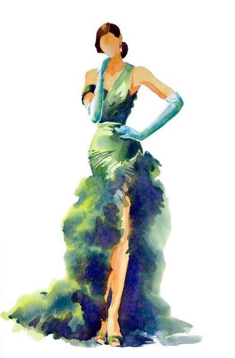 Classic Fashion In Water Colour Fashion Painting Watercolor Fashion