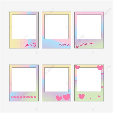 Polaroid Love Vector Png Images Polaroid Frame With Pastel Color And