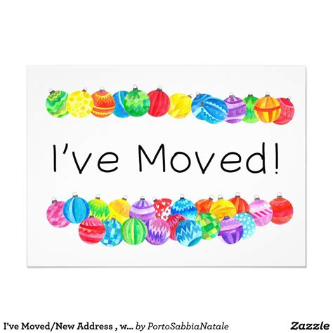 I've Moved/New Address , watercolor baubles Invitation | Zazzle.com ...