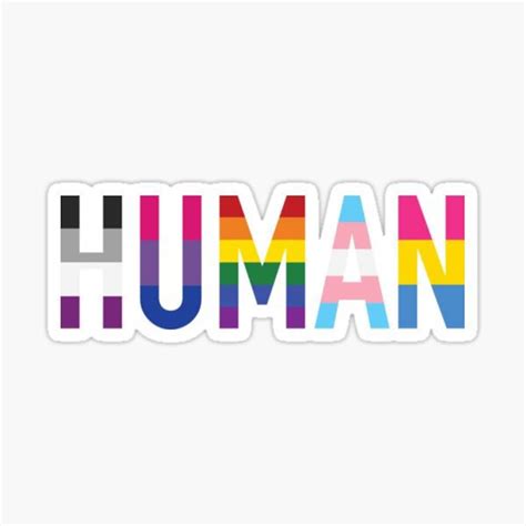 Human Pride Sticker Weatherproof Pride Sticker Lgbtq Etsy