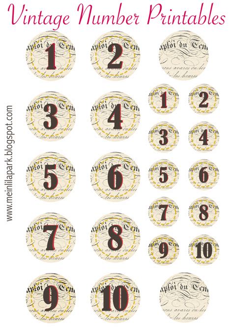 Free Printable Vintage Number Stickers Ausdruckbare Zahlen Freebie
