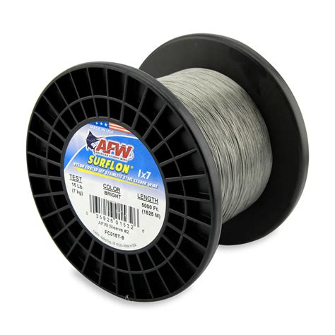 Afw Surflon Nylon Coated 1x7 Stainless Steel Leader Wire Bright
