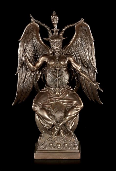 Baphomet Figur Bronziert Groß Gothic Dämon Satan Altar