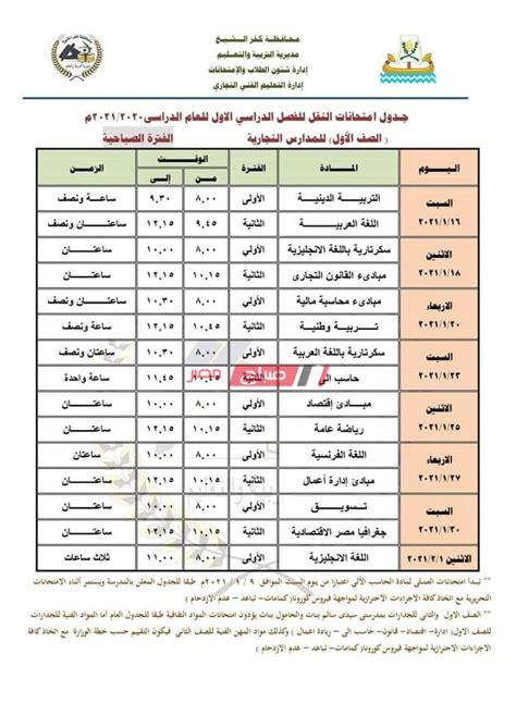 Maybe you would like to learn more about one of these? جدول امتحانات الترم الأول محافظة كفر الشيخ 2021 صفوف نقل ...