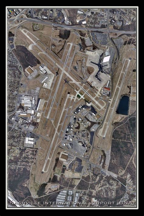 Nashville Intl Airport Tennessee Satellite Poster Map International