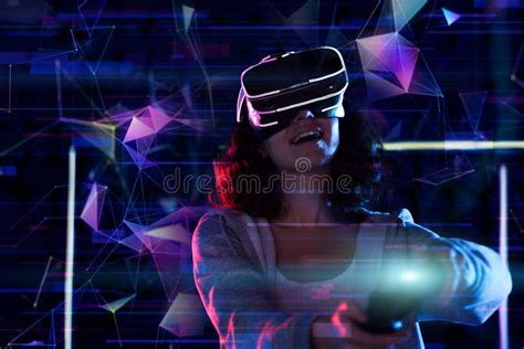 Virtual Reality Gamer With Vr Helmet And Vr Controller Stock Image