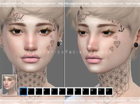 The Sims Resource Facial Tattoo I By Nitropanic Sims 4 Downloads