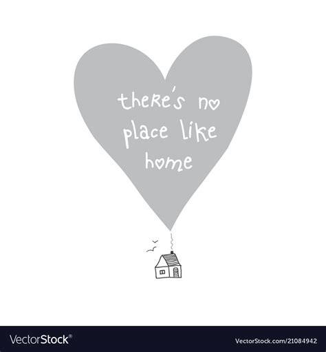 There Is No Place Like Home Quote Card Royalty Free Vector