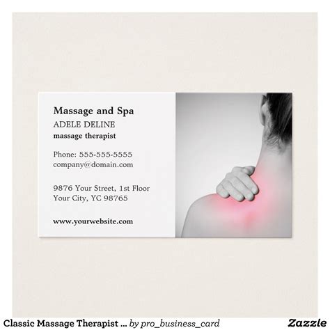 Classic Massage Therapist Business Card Template Massage Therapy Business Cards Massage