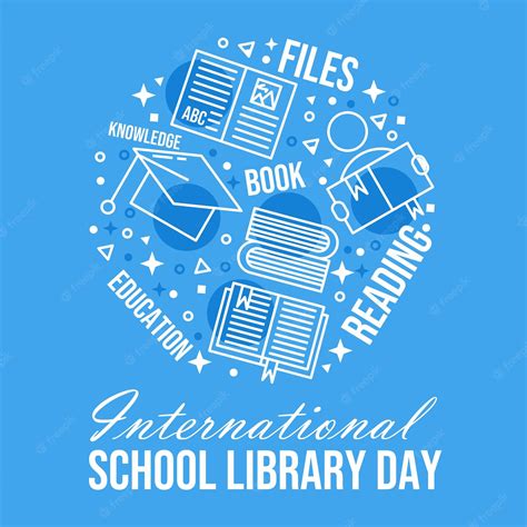 Premium Vector International School Library Day Illustration