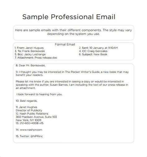 Free 7 Sample Professional Email Templates In Pdf Inside Business Email Template Pdf