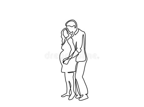 Mujer Embarazada Feliz Con El Marido Ilustración Del Vector