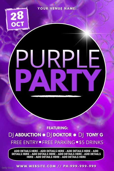 Copy Of Purple Party Poster Postermywall