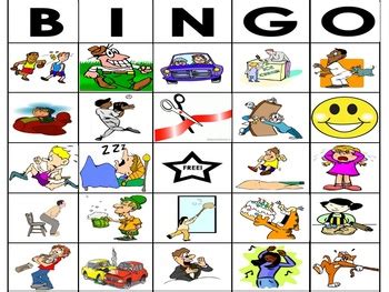 Action Verbs Bingo By Ian Fitton Teachers Pay Teachers