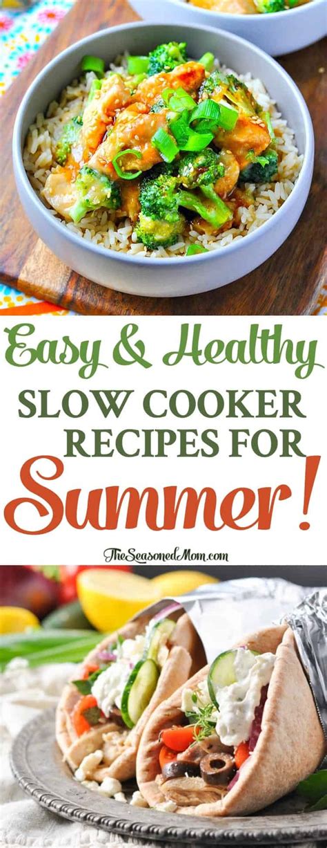 Do you only think of your slow cooker during those colder months? Easy Healthy Slow Cooker Recipes for Summer! - The Seasoned Mom