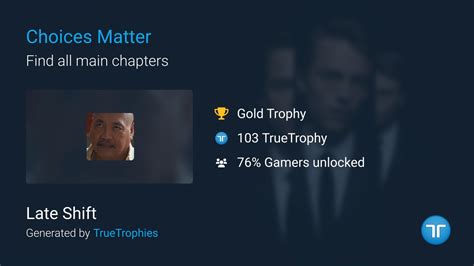 Choices Matter Trophy In Late Shift Ps4