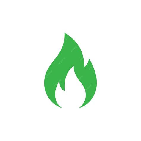 Eps10 Vector Signo De Fuego En Color Verde Ilustración Del Icono De