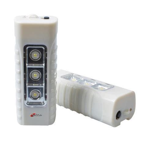Plastic White Tuscan Rechargeable Emergency Led Torch Lights Capacity