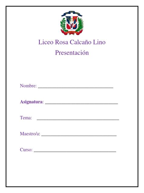 Hojas De Presentacion Liceo Estudiantes Pdf