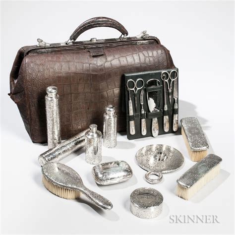 Tiffany And Co Sterling Silver Traveling Vanity Set Antique Tiffany