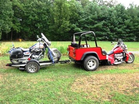V8 Trike Pulling A Motorcycle Pull Behind Trailer Camper Trailers