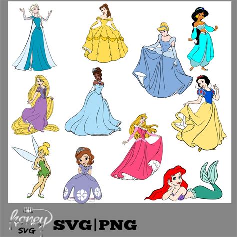 Disney Princess SVG Bundle Disney svg files princess svg Etsy España