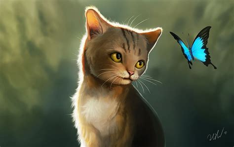 Cat And Butterfly By Wison Hendrik ©2015 Cats Butterfly Animals