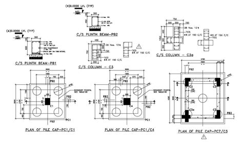 The Pile Cap Detail Download Cad Drawing File Cadbull Cadbull