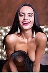 Sexy Brunette Leyla Lee Removes A Mask And Robes To Pose Nude With A