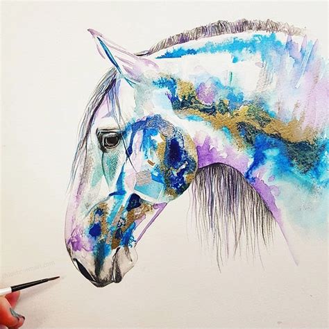Horse Painting Equine Art Watercolour Horse Painting By Chloe Brown