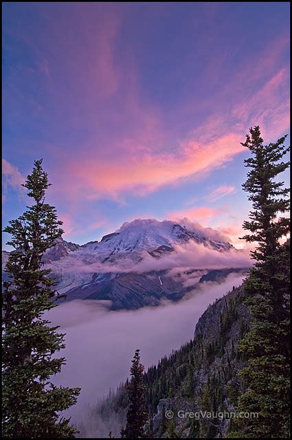 Mount Rainier Sunset From Sunrise Mount Rainier From Glaci Flickr