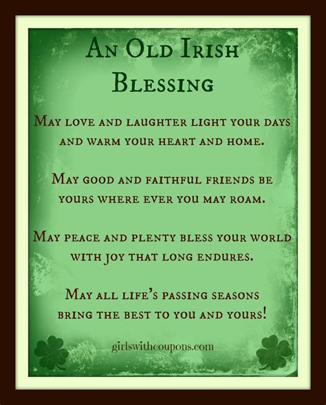 Irish Blessing Sayings Toast Prayer Quotes Proverbs Poems To