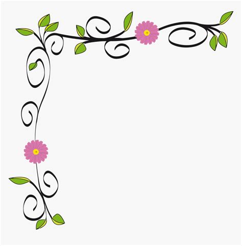 Border Flowers Clip Art Flower Border Line Design Hd Png Download