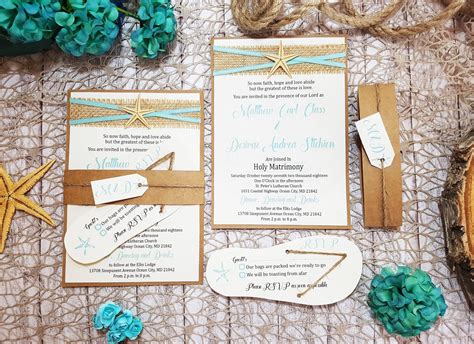 16 beautiful wedding invitation ideas. Beach Theme Wedding Invitations | Destination Wedding Details