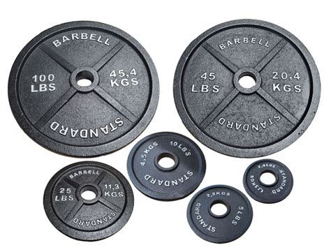 Standard Barbell Olympic Weight Plates 25 5 10 25 45 And 100 Lb