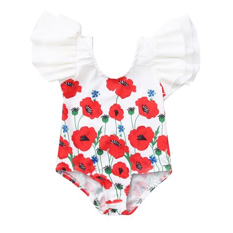 Girls Swimwear Cute And Comfy Fashion Toddler Kids Baby Girls Flower