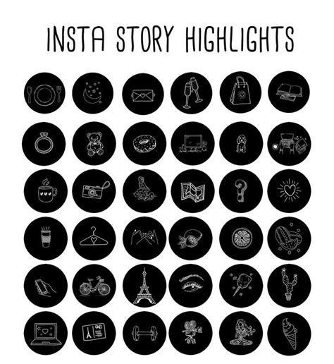 Clean black and white icons. 200+ Instagram Story Highlights Icons Covers | Black and ...