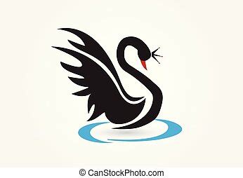 Cisne. El vector del cisne negro ilustra o logo. | CanStock