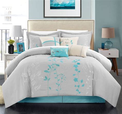 Chic Home Bliss Garden 12 Piece Embroidered Floral Comforter Set Bedding