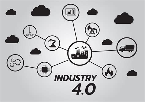 Icon Of Industry 40 Concept Internet Of Things Network Smart Factory