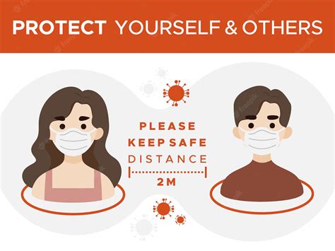 Premium Vector Protect Yourself And Others Keep Safe Distance Sign