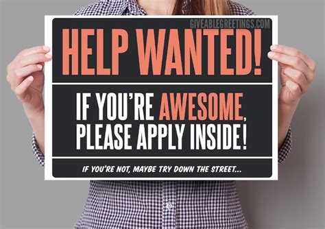 funny help wanted now hiring sign on corrugated plastic etsy