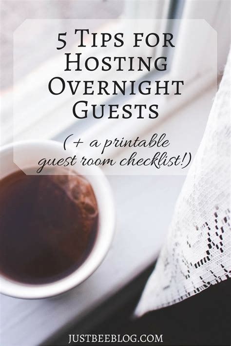 5 Tips For Hosting Overnight Guests A Printable Guest Room Checklist