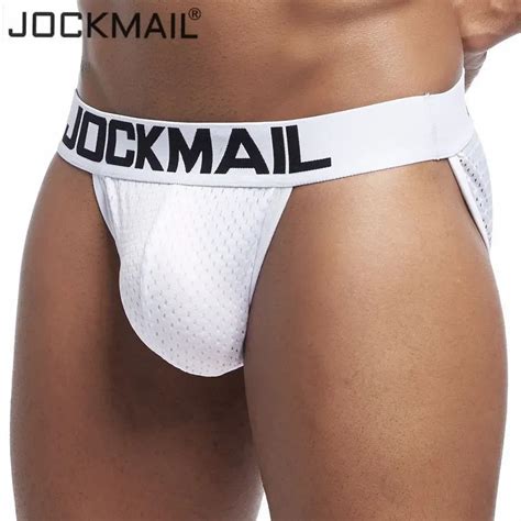 Jockmail Mesh Sexy Men Underwear Ice Silk Men Briefs Breathable Low