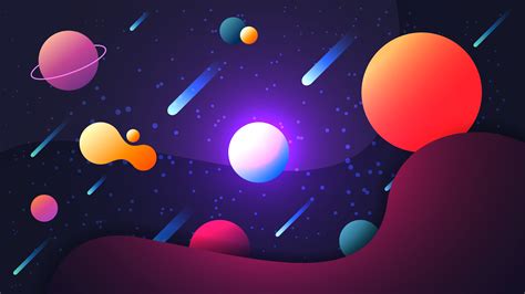 Colorful Glowing Space Scene 912147 Vector Art At Vecteezy